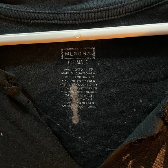 grunge acid wash vneck Black T-Shirt - Picture 2 of 3